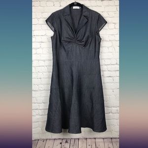 Calvin Klein Sleeveless Chambray Dress Size 12